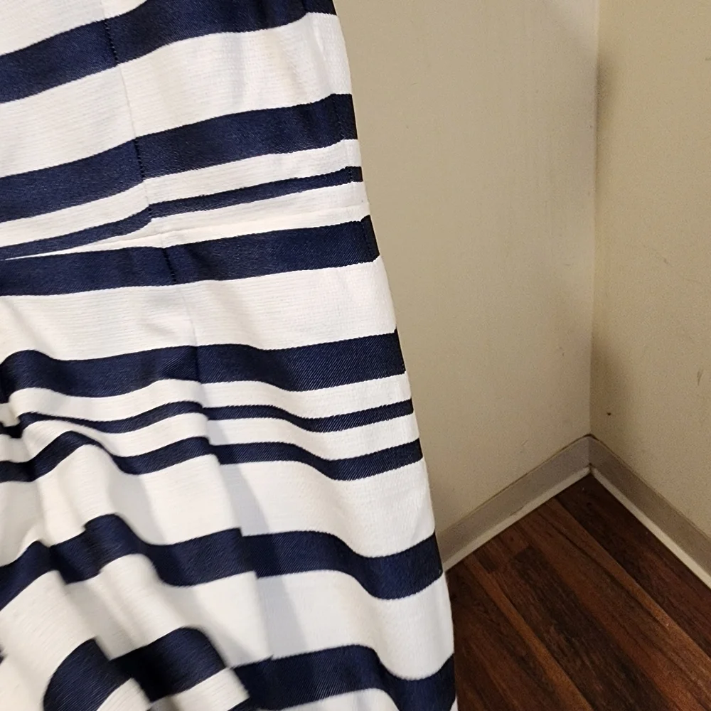 J Crew Striped Navy and White Dress Size 12